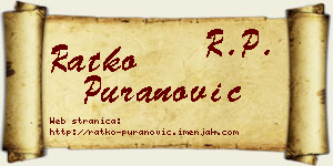 Ratko Puranović vizit kartica